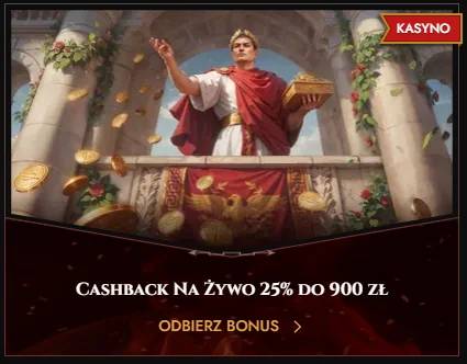 cashback live casino 25%
