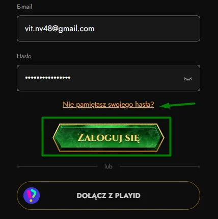 fast log in form casino